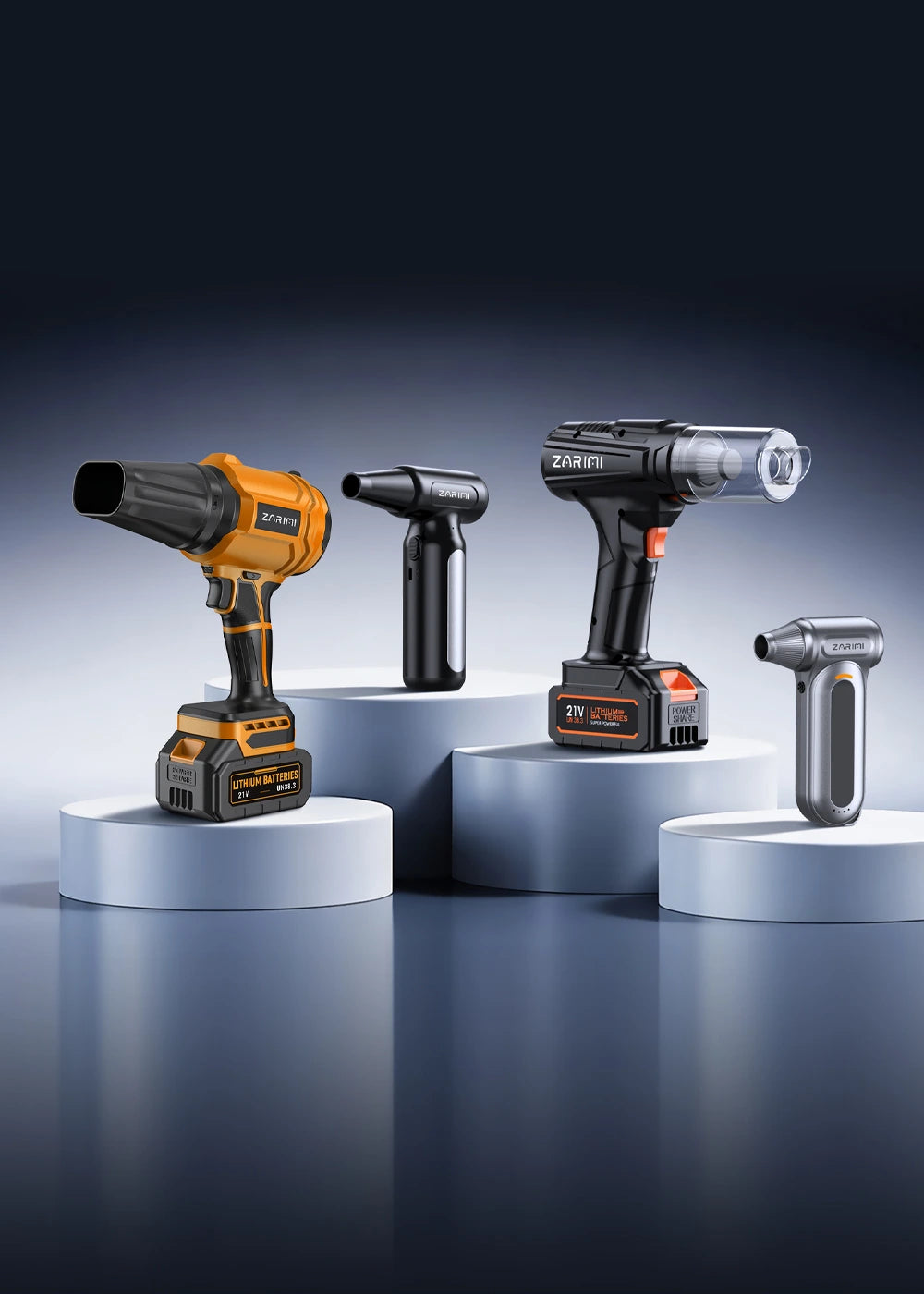 ZARIMI air duster series on pedestals