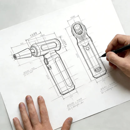 320,000 RPM Cordless Air Duster design sketches