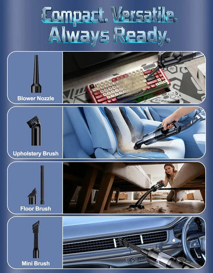 Lightweight cordless handheld vacuum 36000Pa - pet hair remover for car seats, home & keyboard cleaning