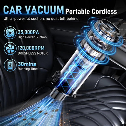 35,000 Pa high-power suction cordless vacuum motor