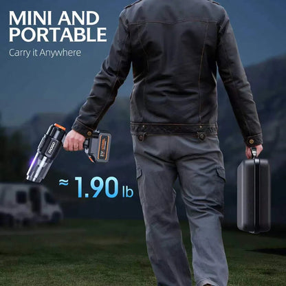 FAOGO super-lightweight 1.90 lb portable car vacuum for travel.