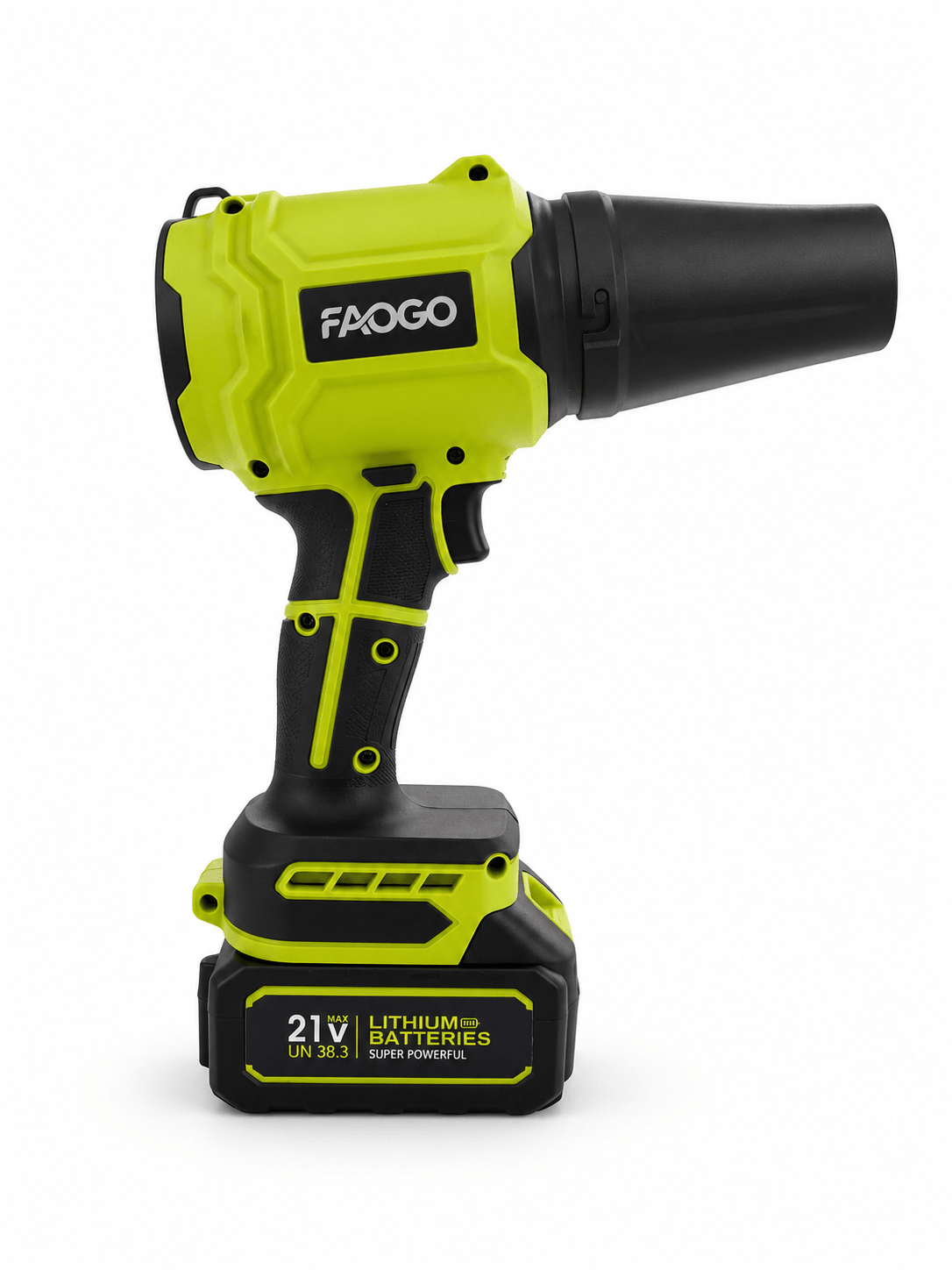 FAOGO cordless turbo blower, full right-side product view